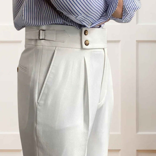 White Gurkha Pants Double Button | Tailored Fit – Adam Spirit - Adam Spirit