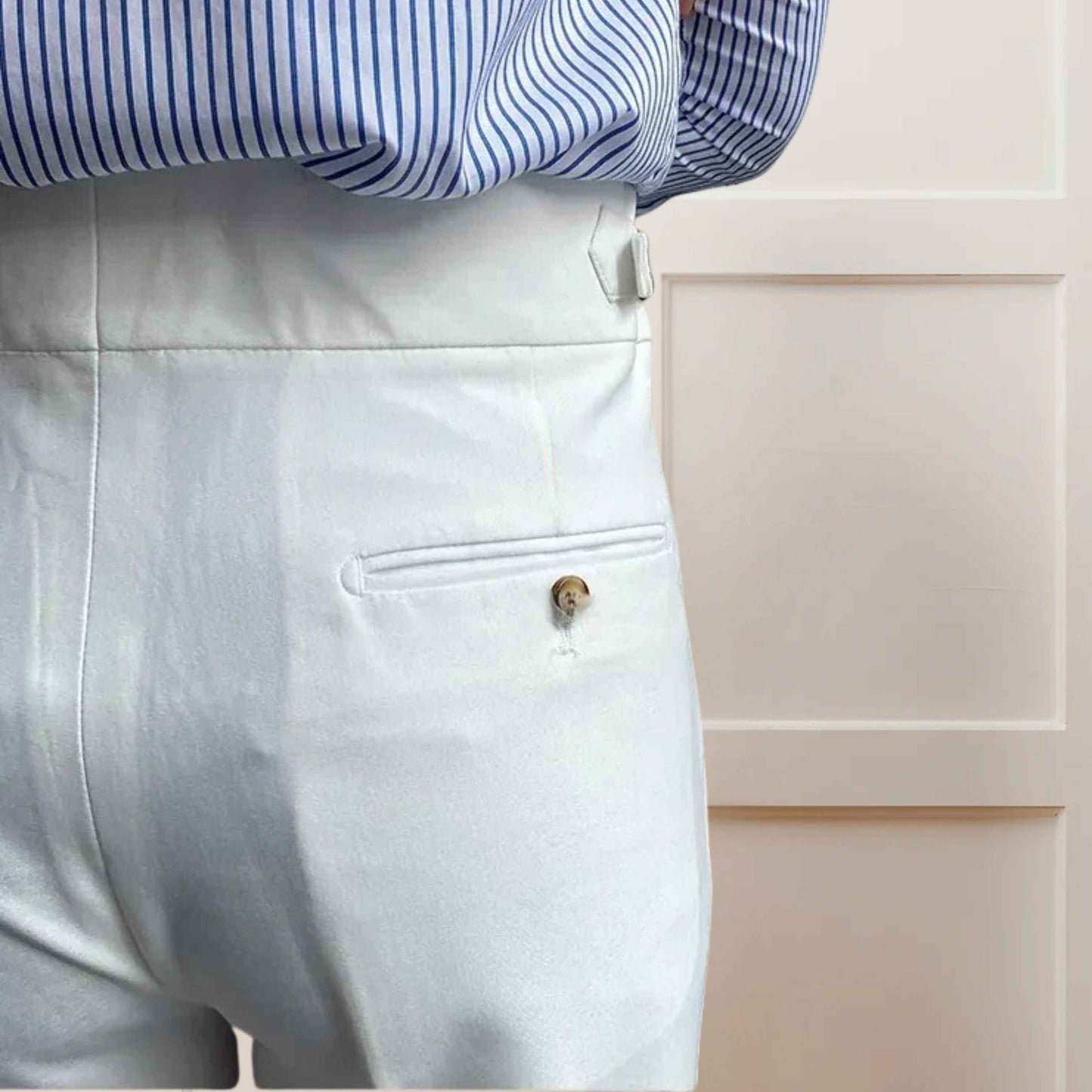 White Gurkha Pants Double Button | Tailored Fit – Adam Spirit - Adam Spirit