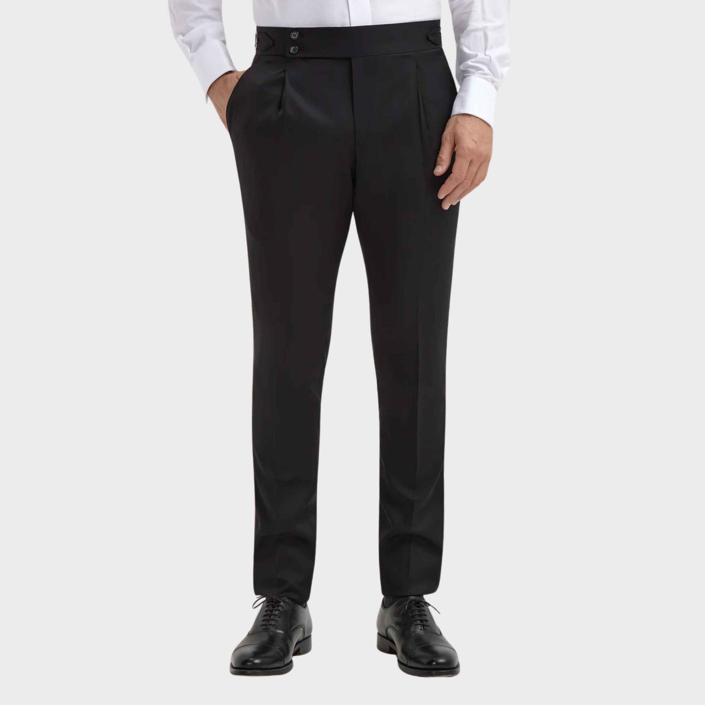 Black Gurkha Pants – Double Front Button & Tailored Fit - Adam Spirit