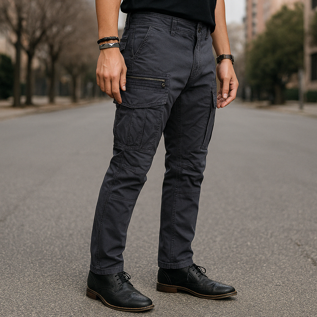 Men’s Charcoal Grey Tactical Cargo Pants | by Adam Spirit - Adam Spirit