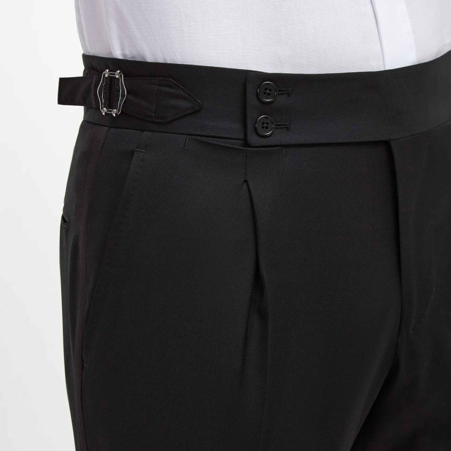 Black Gurkha Pants – Double Front Button & Tailored Fit - Adam Spirit