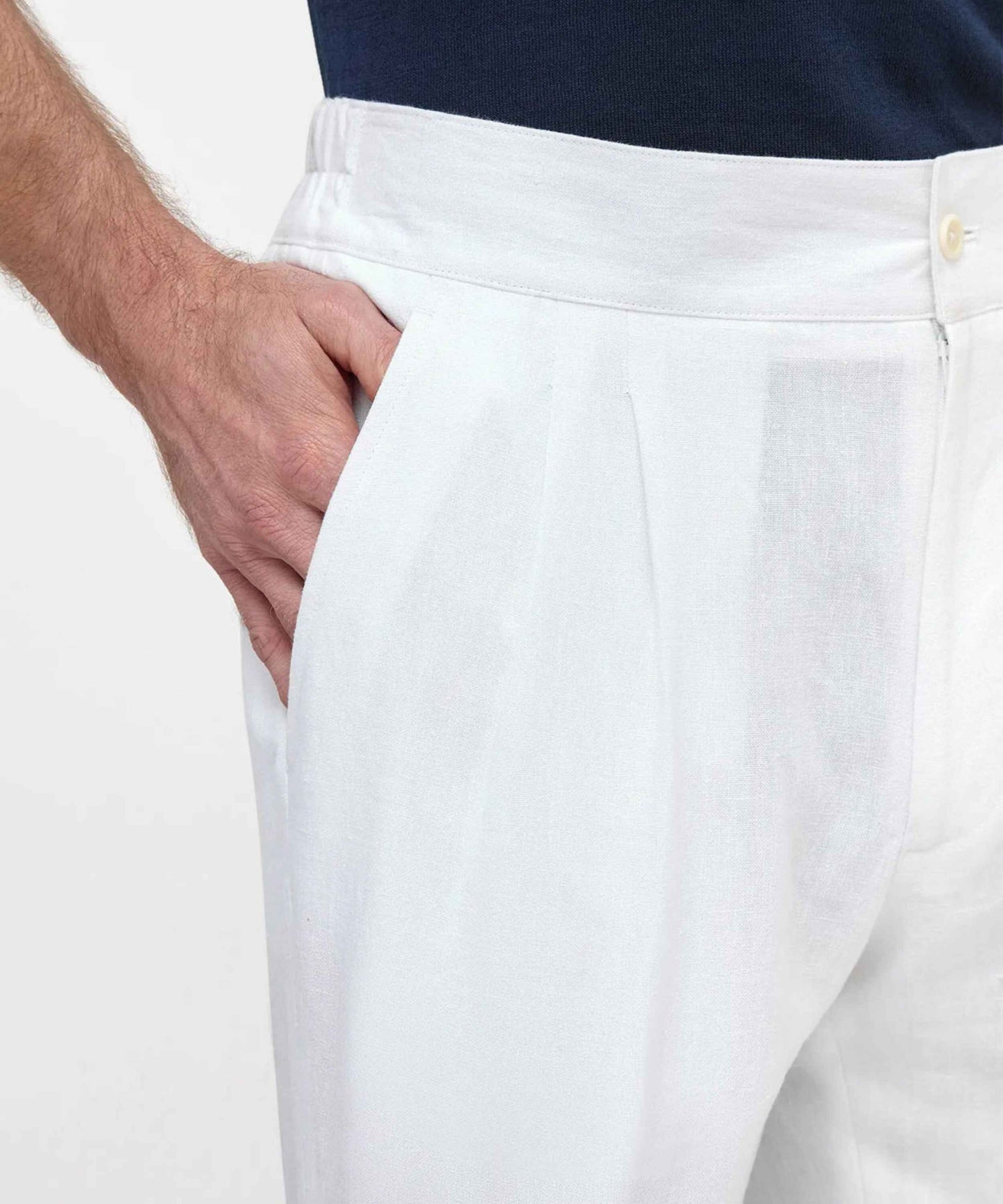 White Linen Beach Shorts – Lightweight & Breathable Summer Essential - Adam Spirit