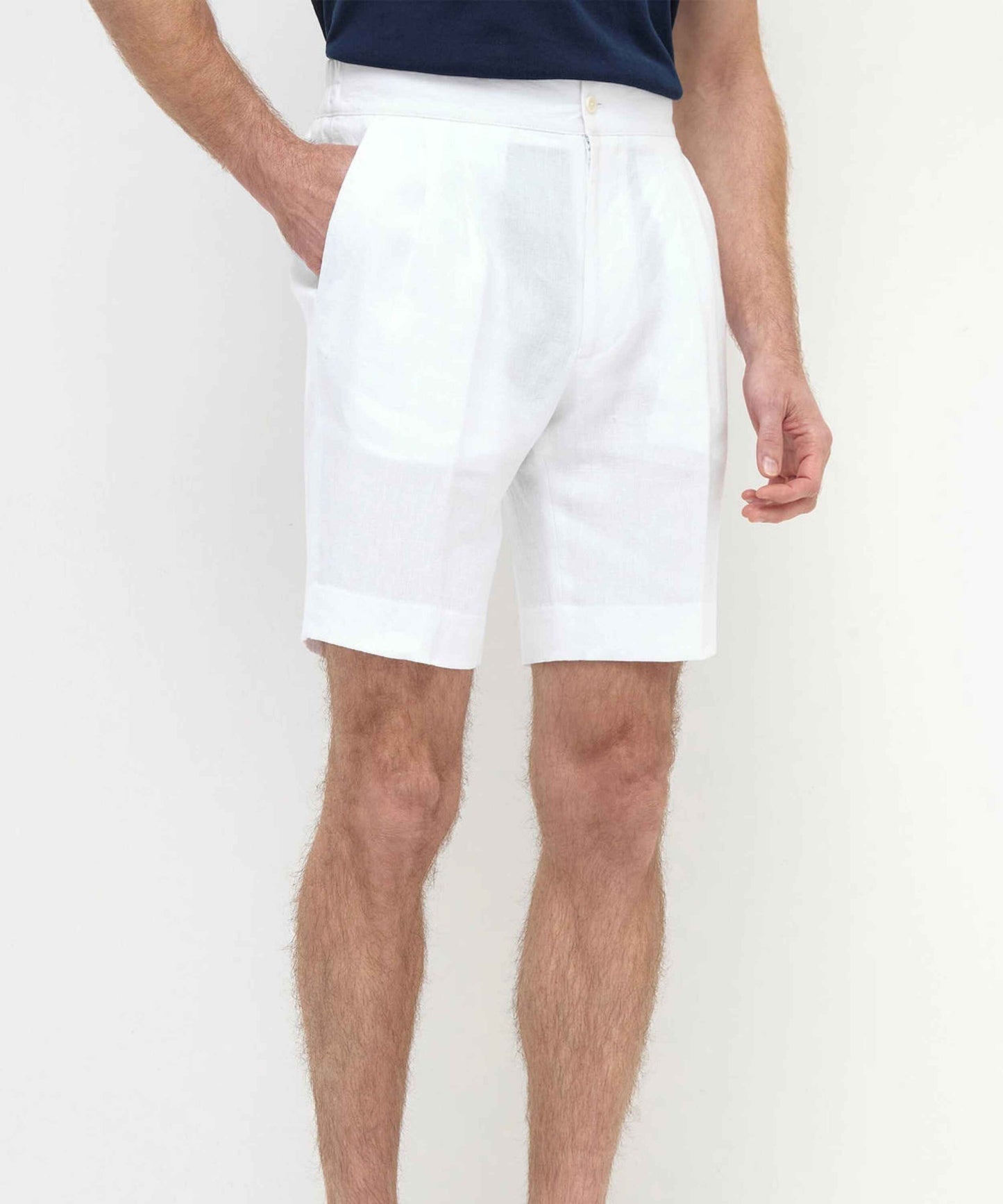 White Linen Beach Shorts – Lightweight & Breathable Summer Essential - Adam Spirit