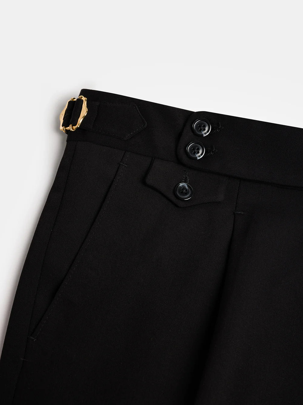 Black Signatue Buttoned Gurkha Pants by AdamSpirit