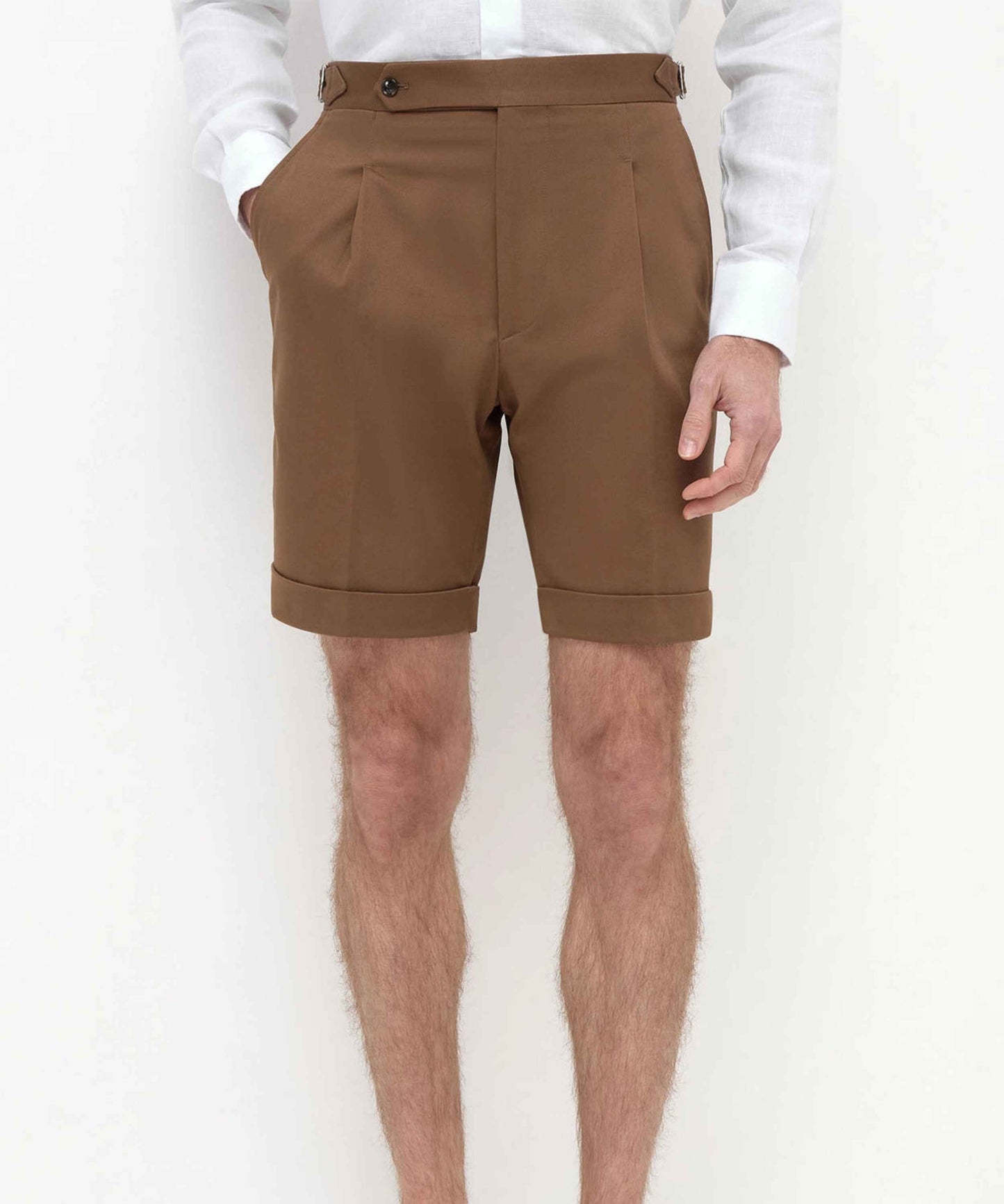 Brown Shorts with Side Adjusters Tailored Fit & Timeless Style - Adam Spirit
