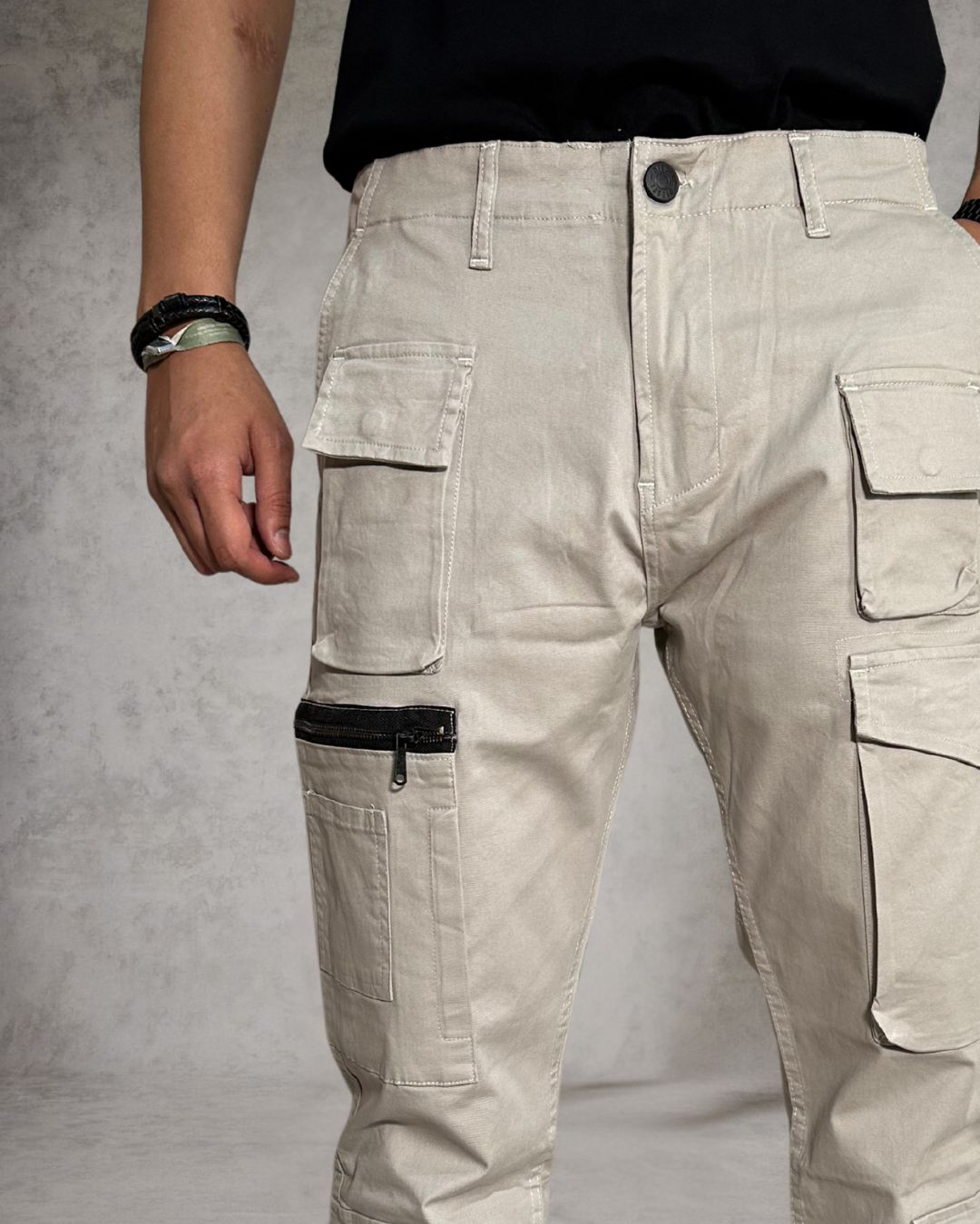 Men’s Light Gray Utility Cargo Pants | by Adam Spirit - Adam Spirit