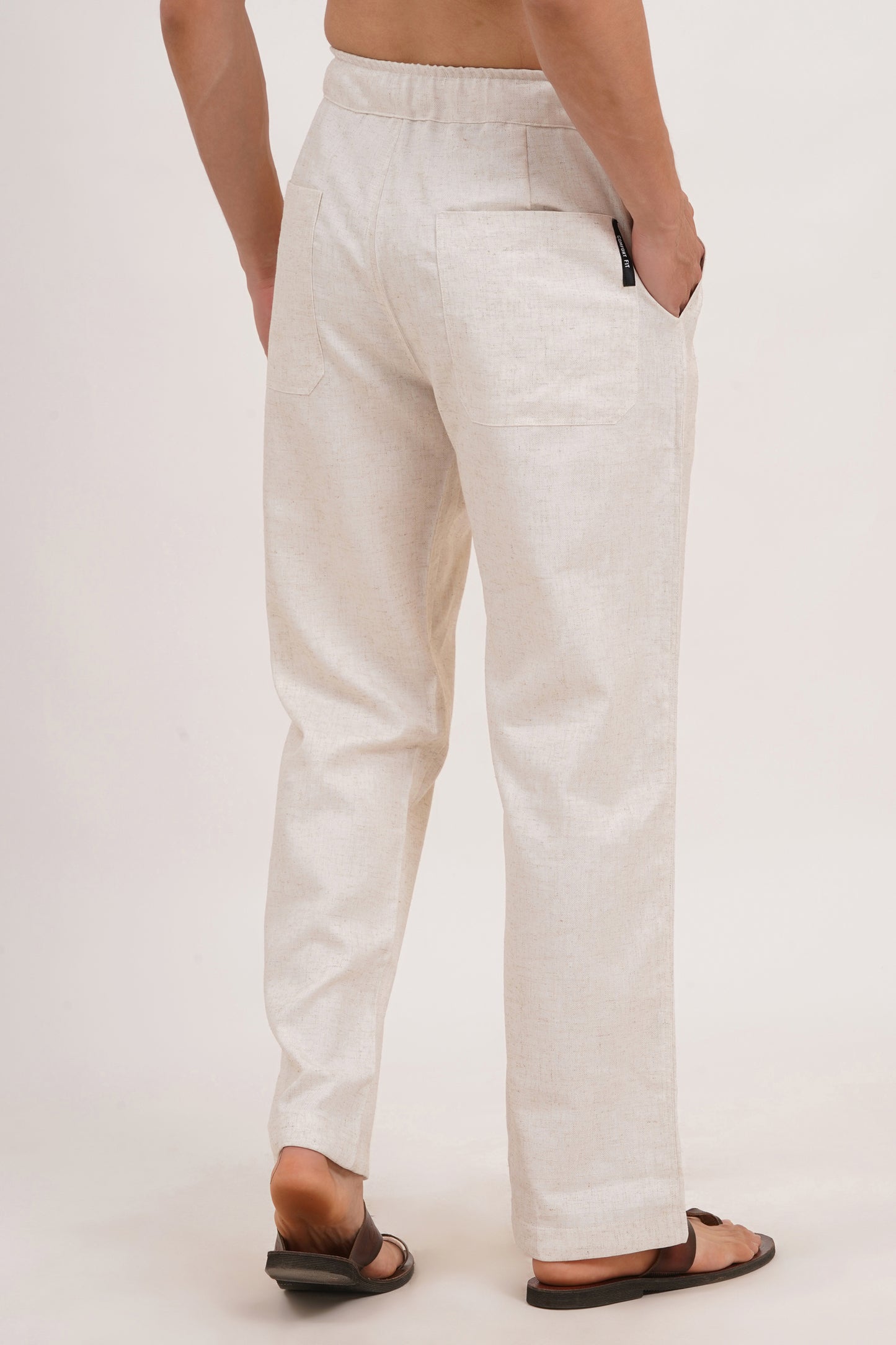 Men’s Warm Ivory Linen Blend Cord Set – Breathable & Stylish Two-Piece Outfit - Adam Spirit