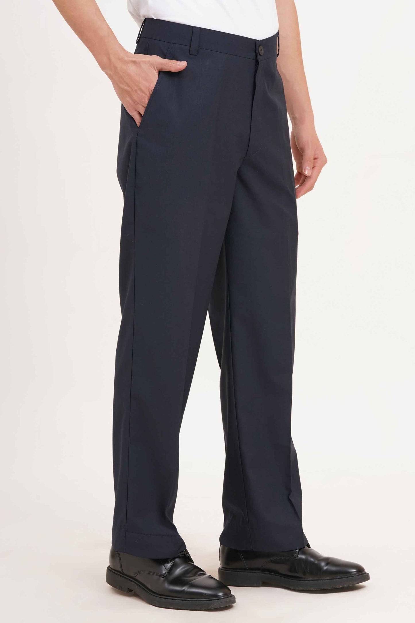 Navy Blue Comfort Fit Trousers - Adam Spirit