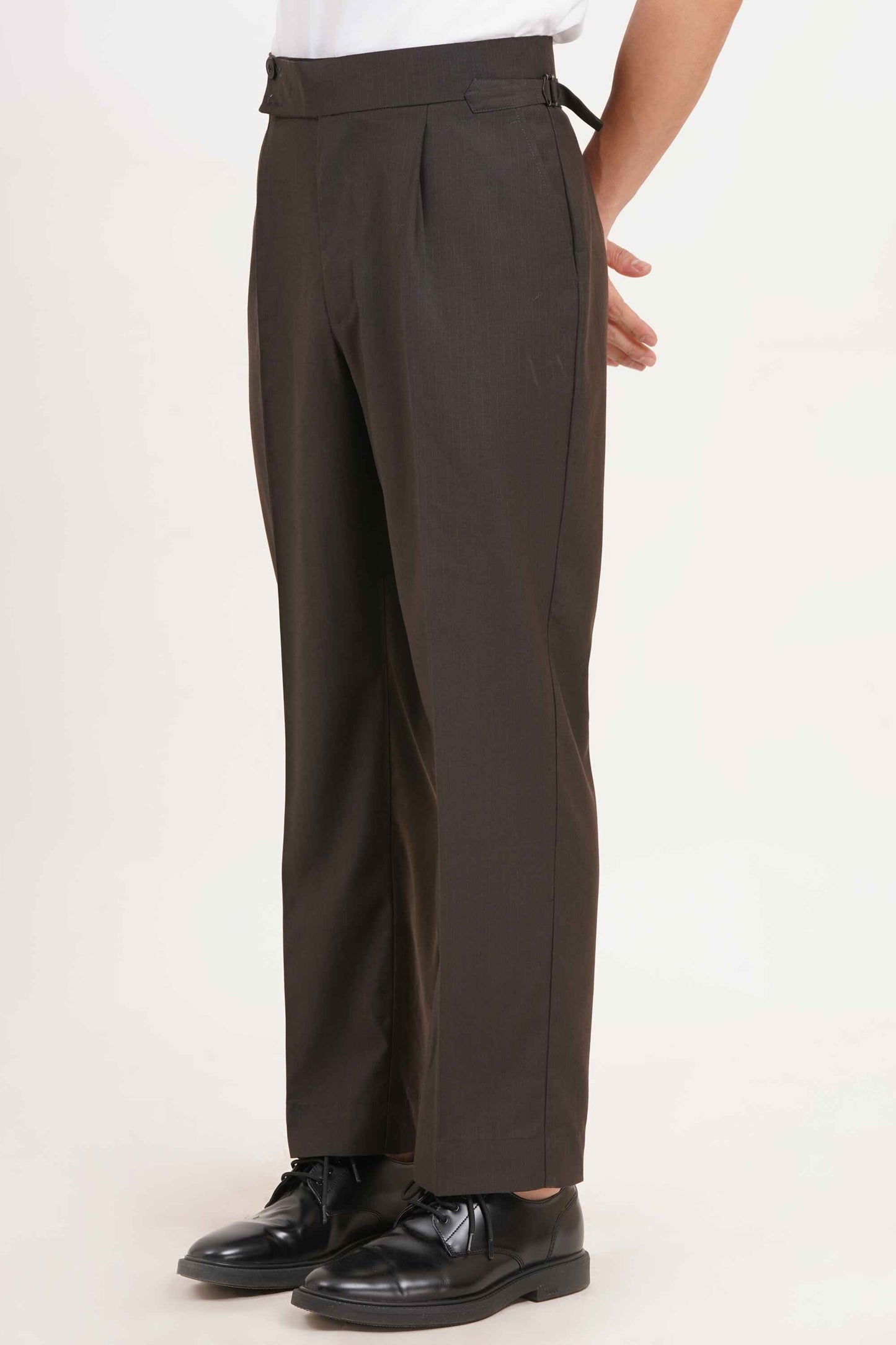 Dark Olive Green Gurkha Pants Double Botton with Side Adjusters Military-Inspired Elegance - Adam Spirit