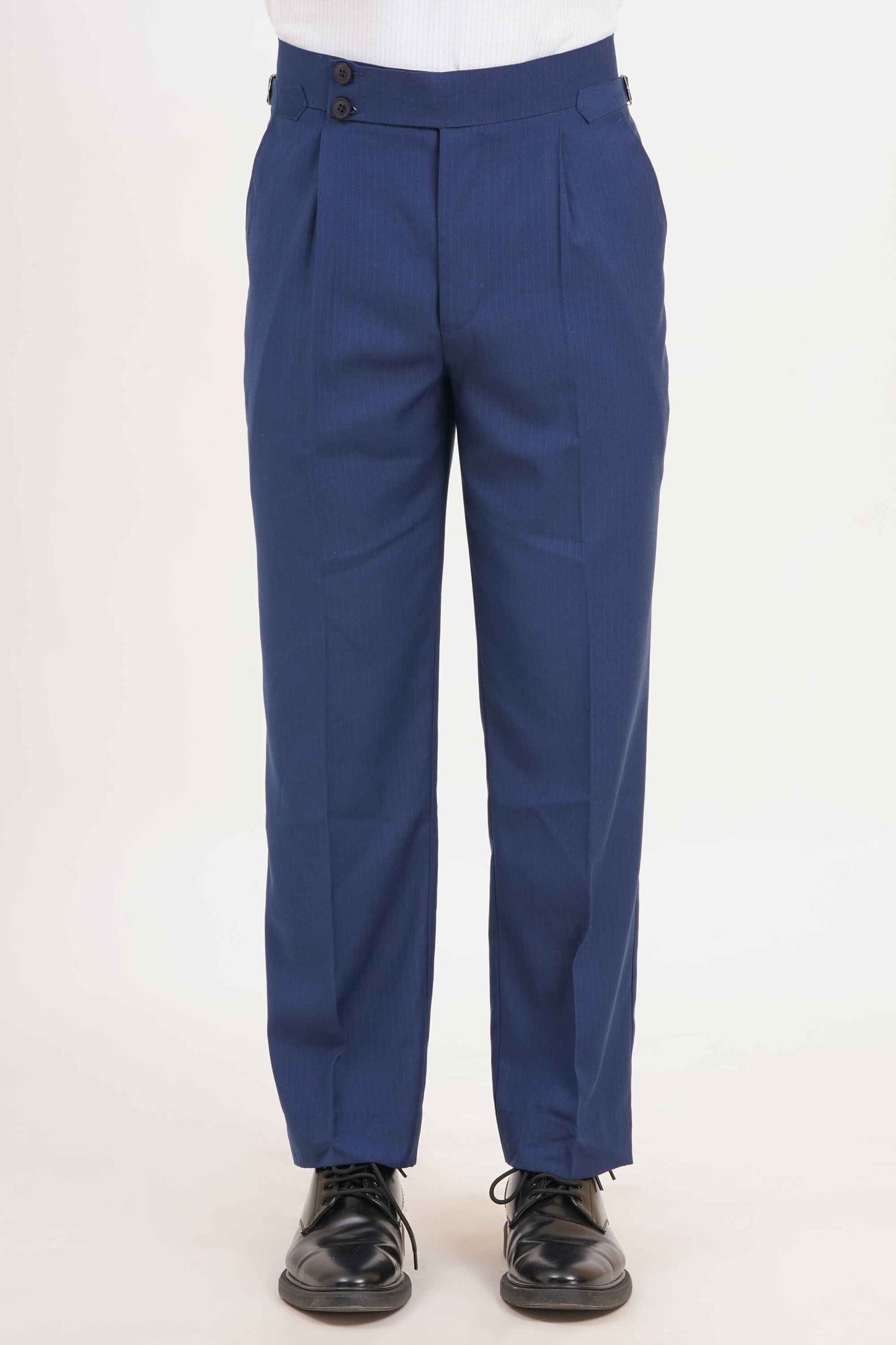 Blue Stripe Gurkha Pants Double Button | Tailored Fit – Adam Spirit - Adam Spirit