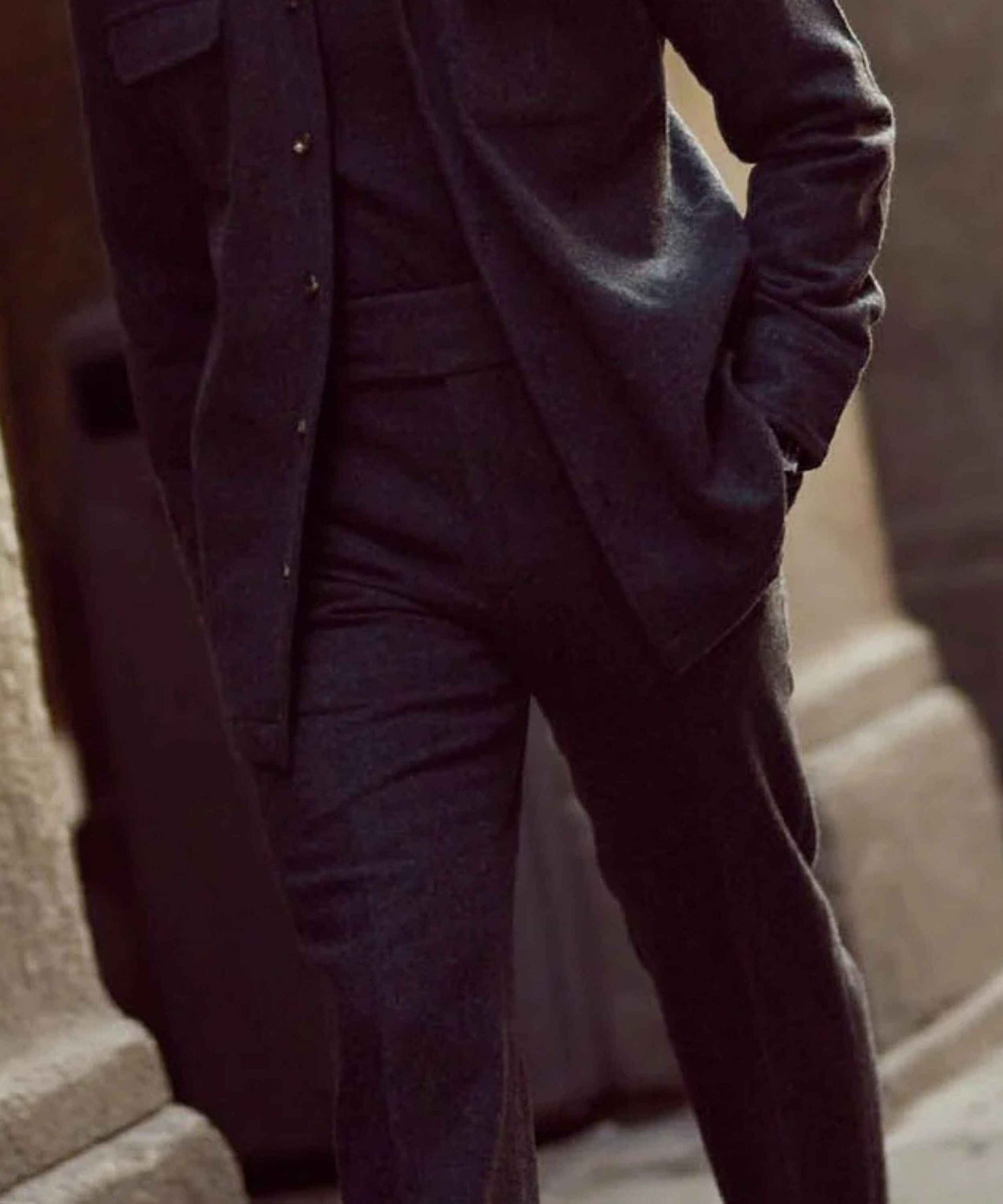 Gray Wool Pants – Double Hook Button & Tailored Fit (Premium) - Adam Spirit