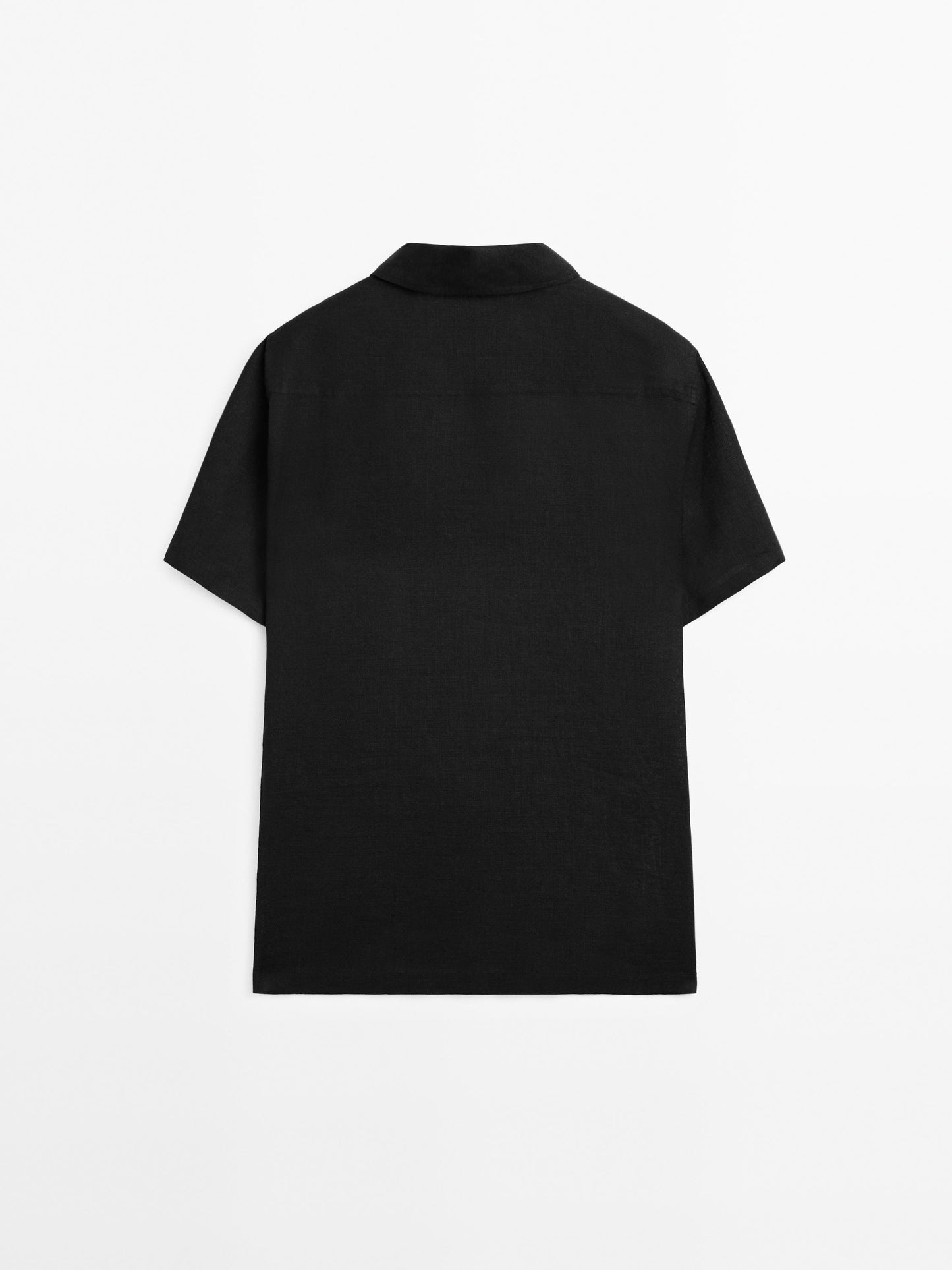 Black Linen Shirt Relaxed Fit Half Sleeves - Adam Spirit