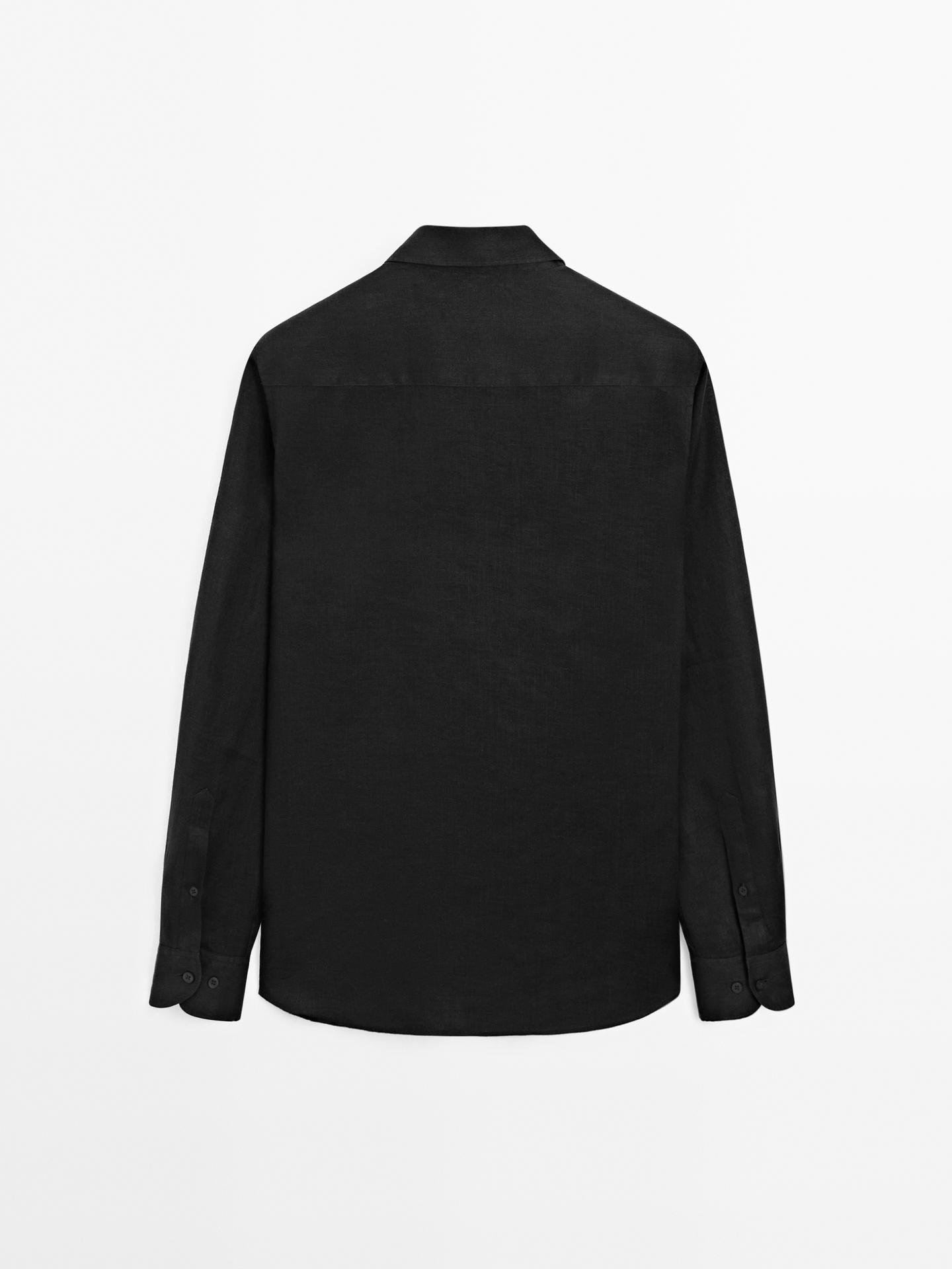 Black Linen Shirt Relaxed Fit Summer Essential for Effortless Style