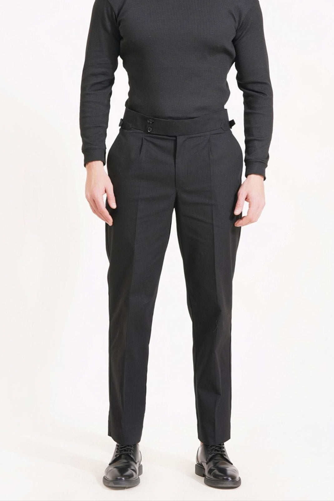 Black Gurkha Pants Double Button | Tailored Fit – Adam Spirit - Adam Spirit