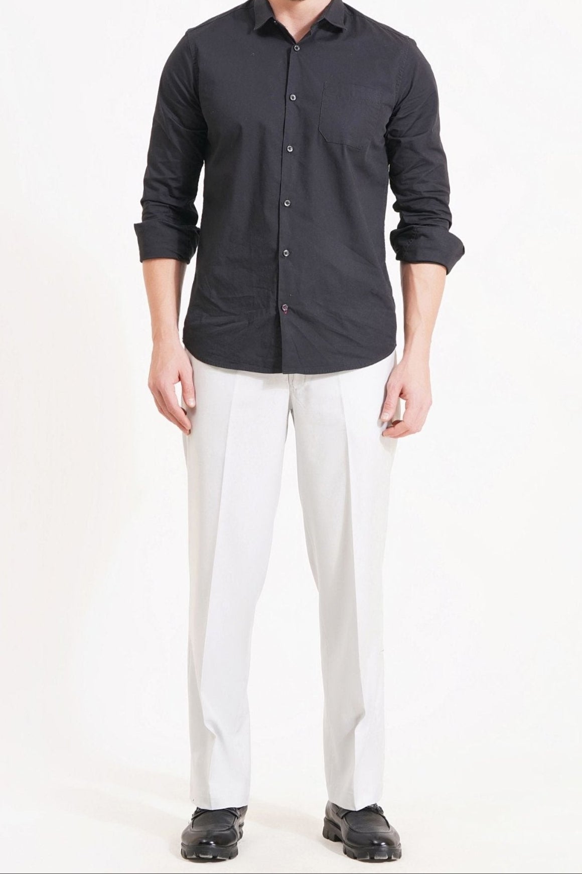 Relaxed Classic Fit Formal Trousers Light Sky Blue - Adam Spirit