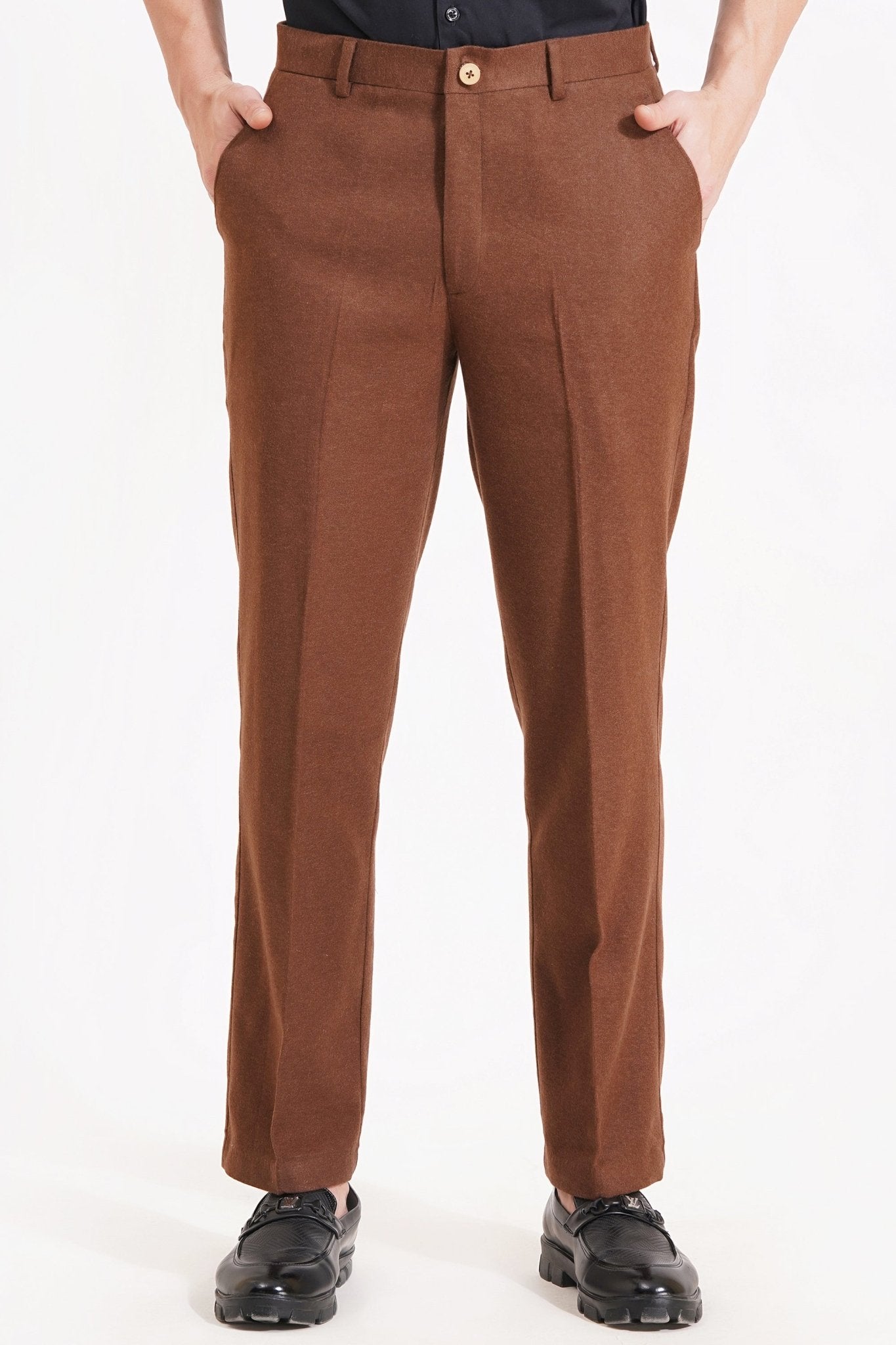 Wool Trousers Timeless Style with a Modern Edge - Brown - Adam Spirit