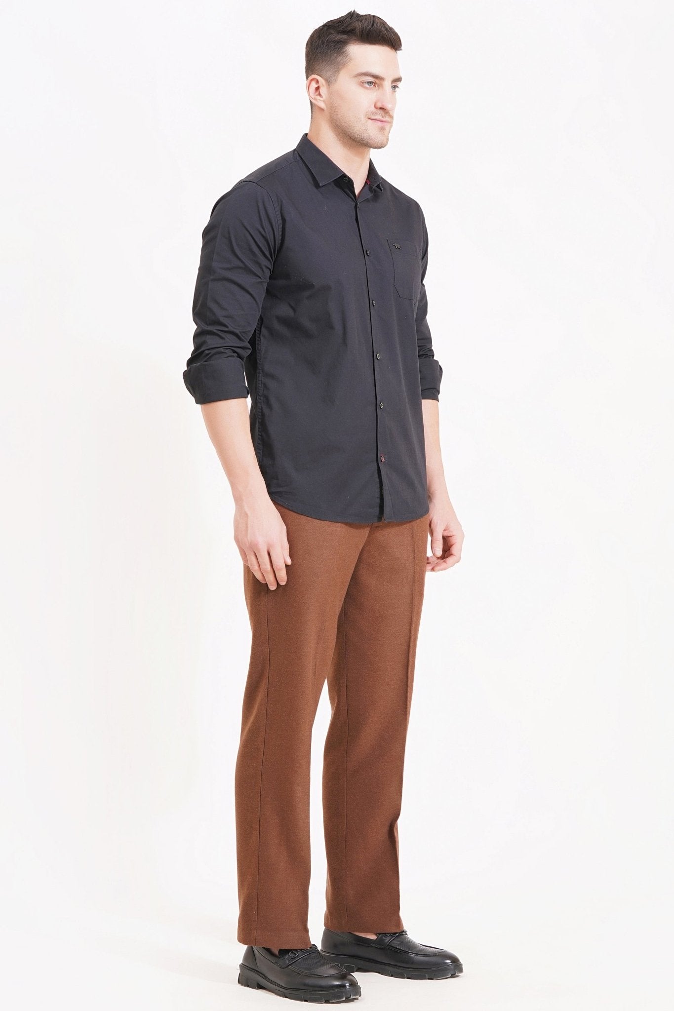 Wool Trousers Timeless Style with a Modern Edge - Brown - Adam Spirit