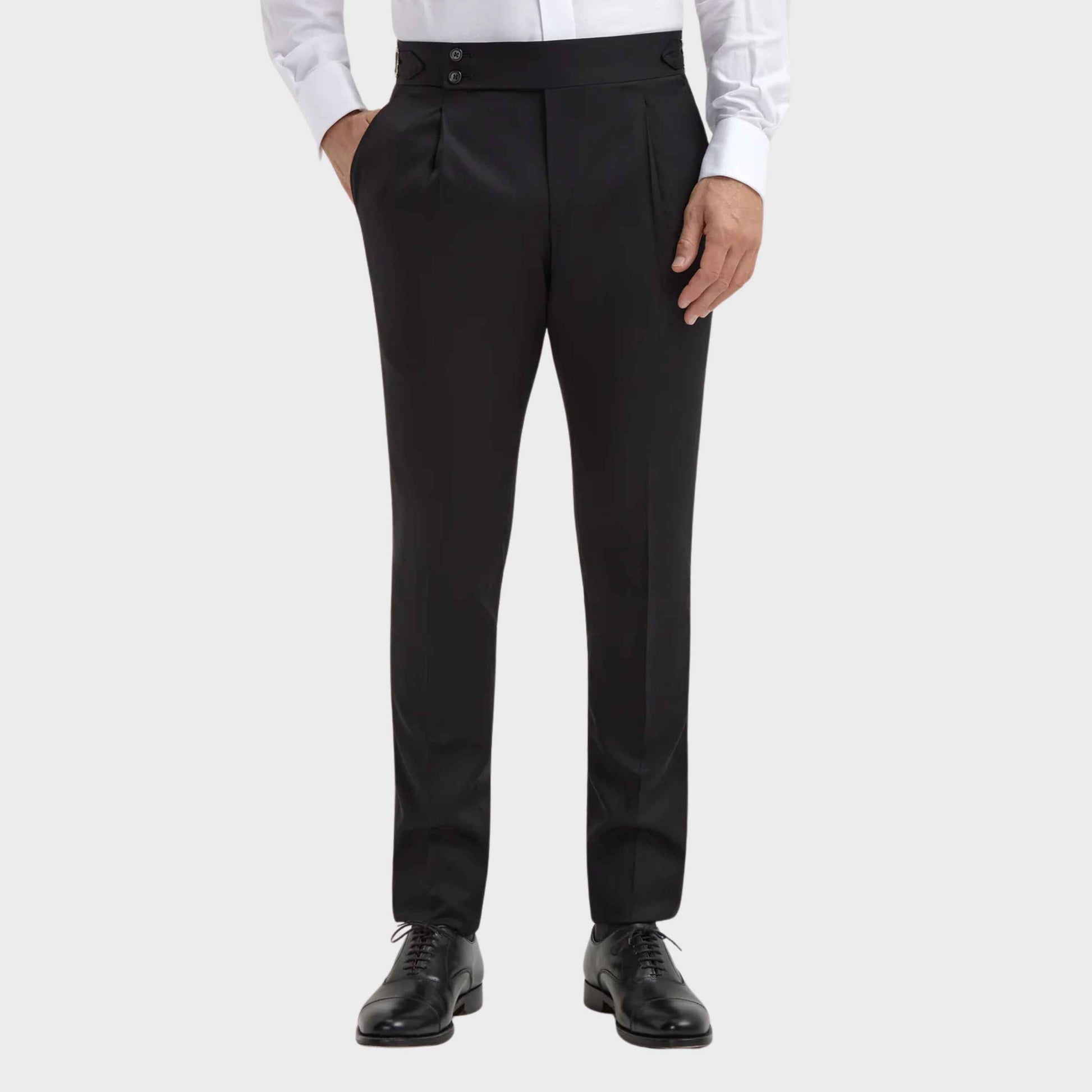 Black Gurkha Pants – Double Front Button & Tailored Fit - Adam Spirit