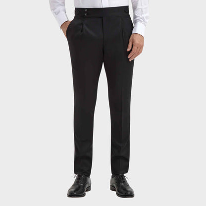 Black Gurkha Pants – Double Front Button & Tailored Fit - Adam Spirit