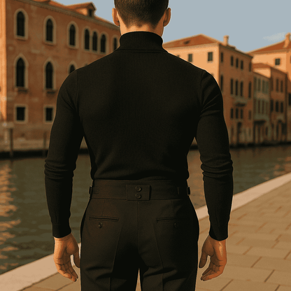 Jet Black Italian Pants Tailored Fit - Adam Spirit