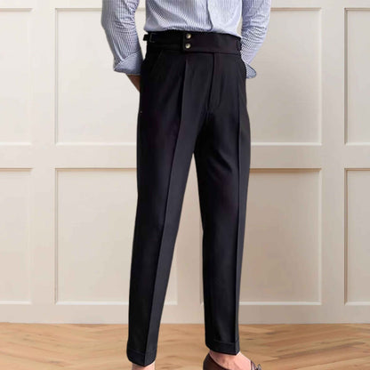 Black Double Button Gurkha Pants - With Side Adjuster Buckles - Adam Spirit