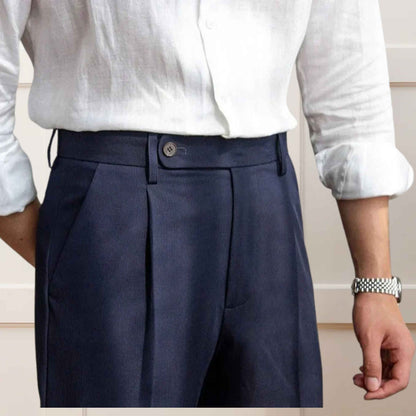 Blue Pants – Single Button Closure & Tailored Fit - Adam Spirit