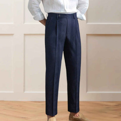 Blue Pants – Single Button Closure & Tailored Fit - Adam Spirit