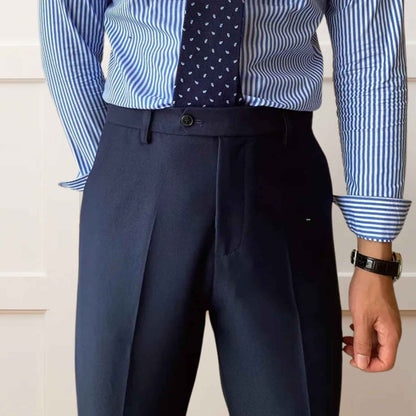 Blue Pants – Single Button Closure & Tailored Fit - Adam Spirit
