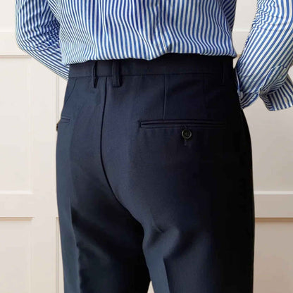 Blue Pants – Single Button Closure & Tailored Fit - Adam Spirit