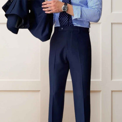 Blue Pants – Single Button Closure & Tailored Fit - Adam Spirit