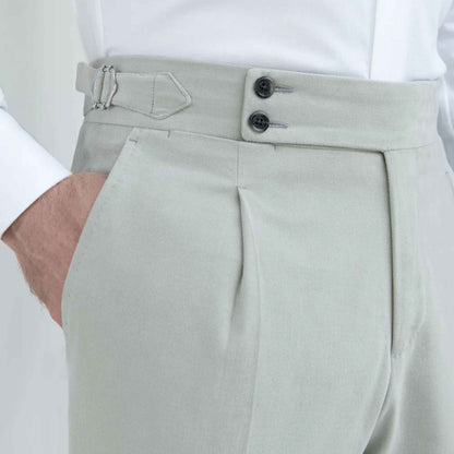 Sky Blue Gurkha Pants – Double Front Button, Side Adjusters & Tailored Fit (Premium) - Adam Spirit