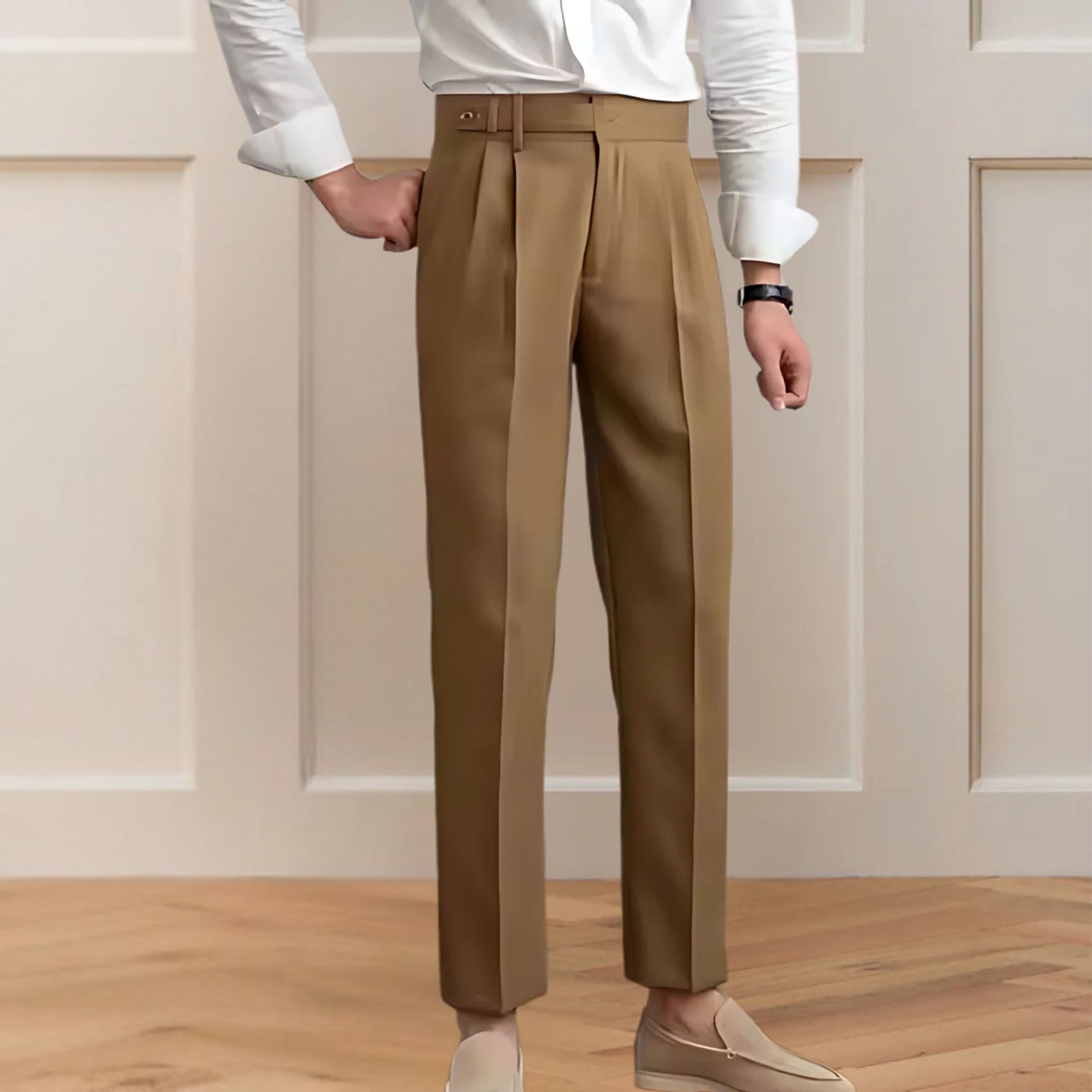 Brown Gurkha Pants – Single Button, Classic Tailoring - Adam Spirit