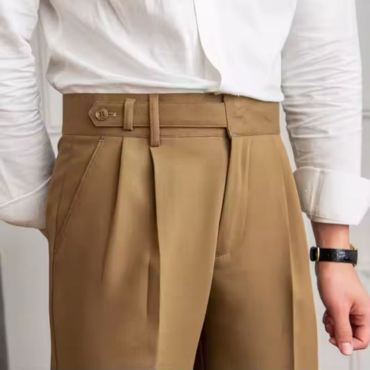 Brown Gurkha Pants – Single Button, Classic Tailoring - Adam Spirit