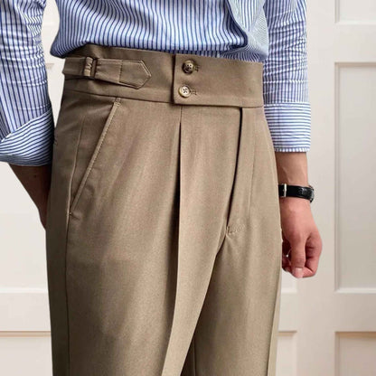 Khaki Gurkha Pants – Double Button, Side Adjusters & Tailored Fit - Adam Spirit