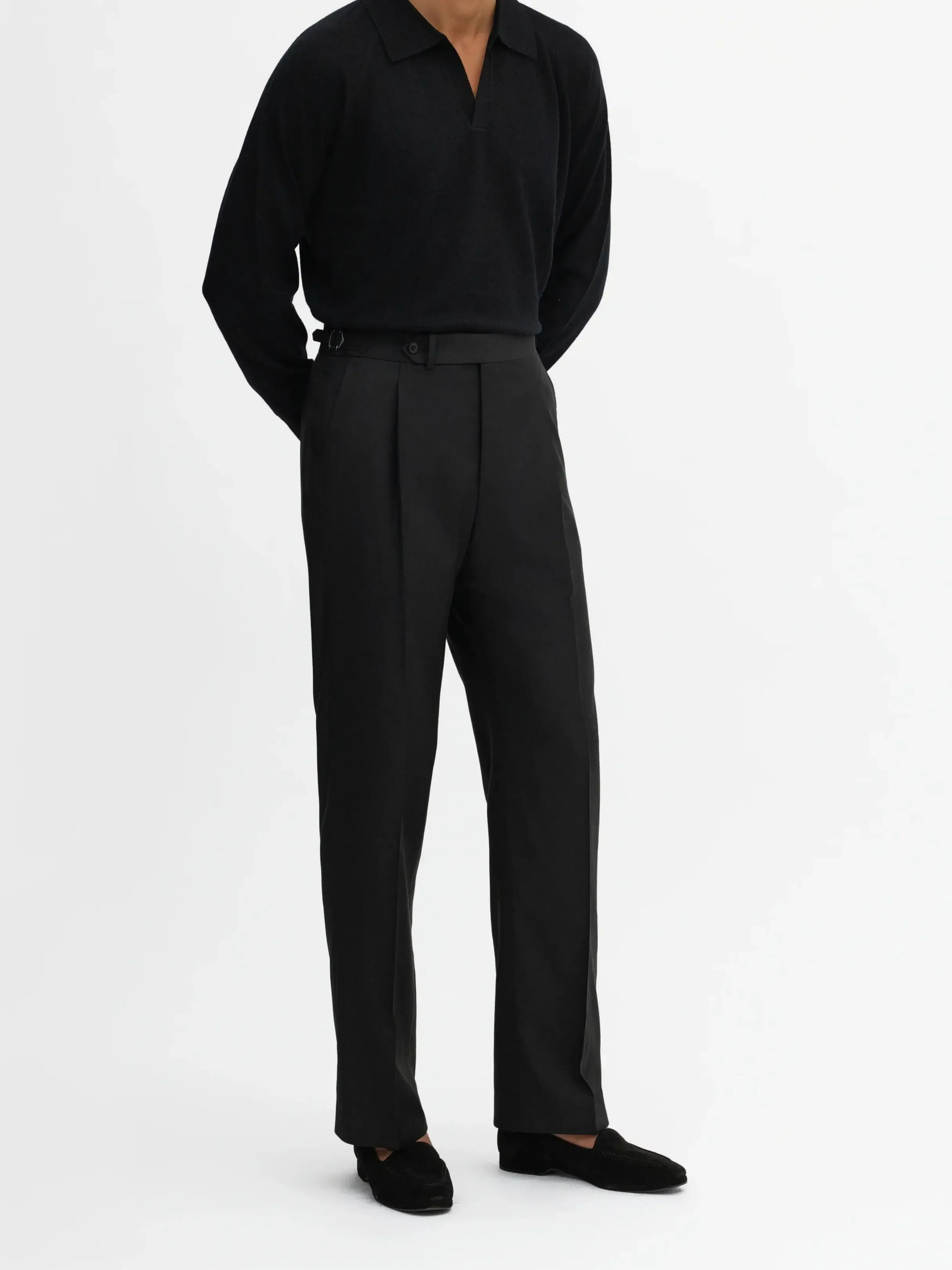 Black Gurkha Pants Single Button with Side Adjusters - Adam Spirit