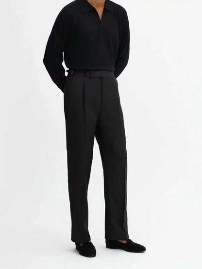 Black Gurkha Pants Single Button with Side Adjusters - Adam Spirit