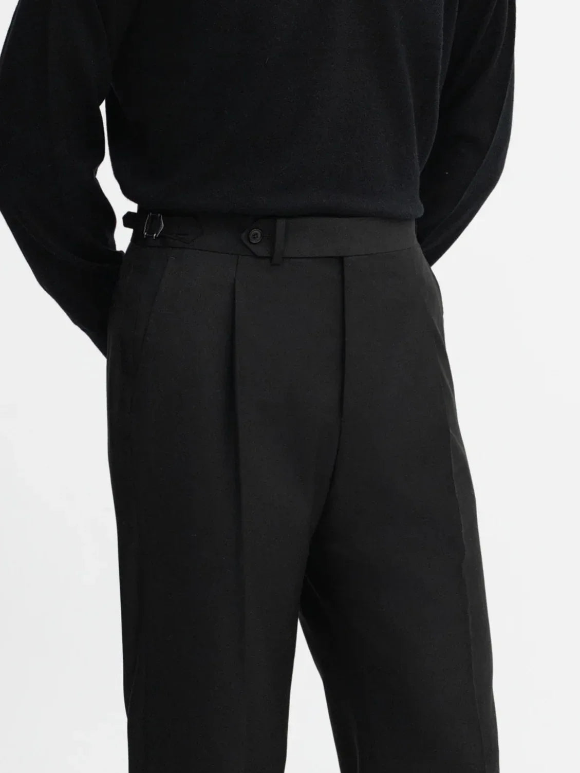 Black Gurkha Pants Single Button with Side Adjusters - Adam Spirit