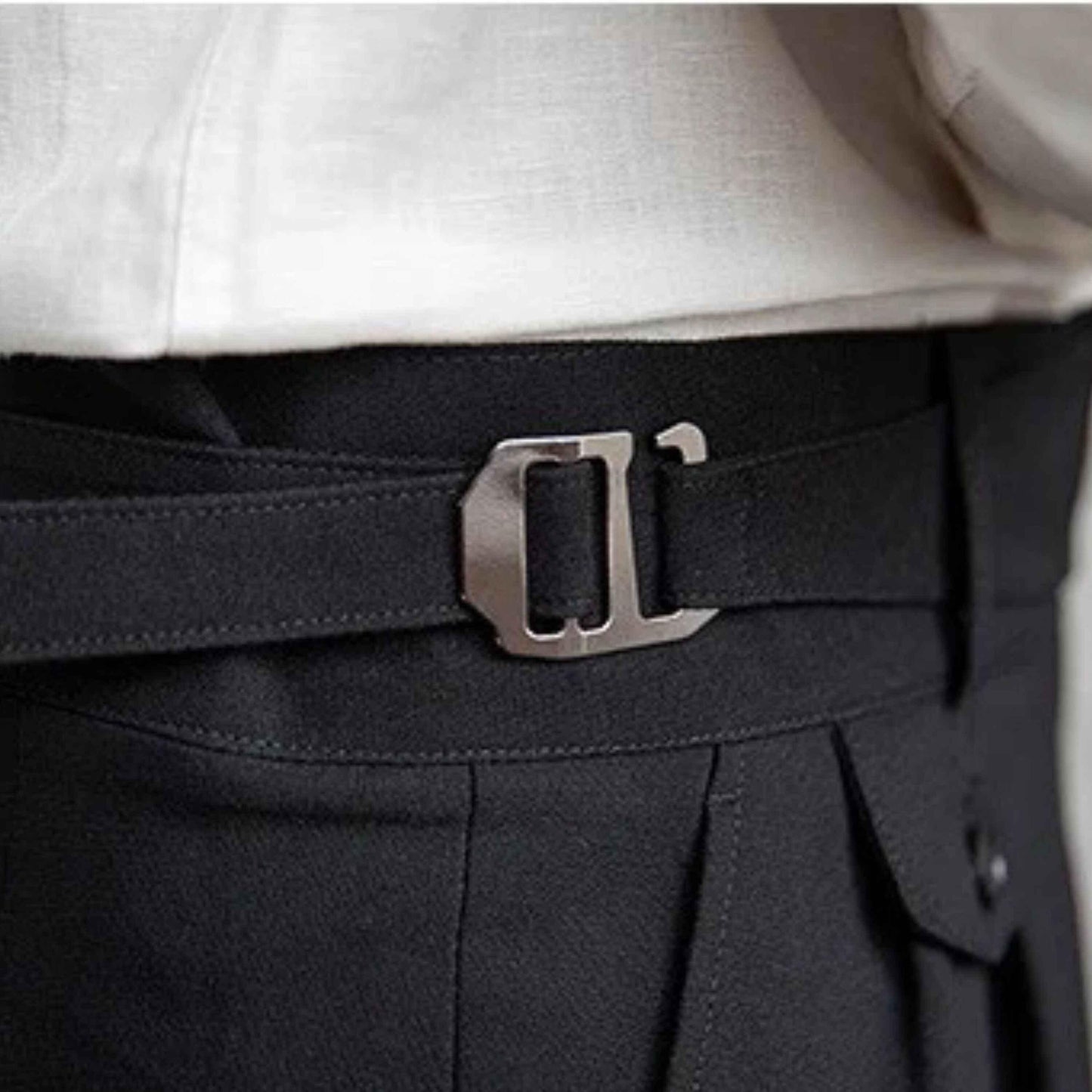 Black Gurkha Pants with Right Front Side Adjuster Buckle| by Adam Spirit - Adam Spirit