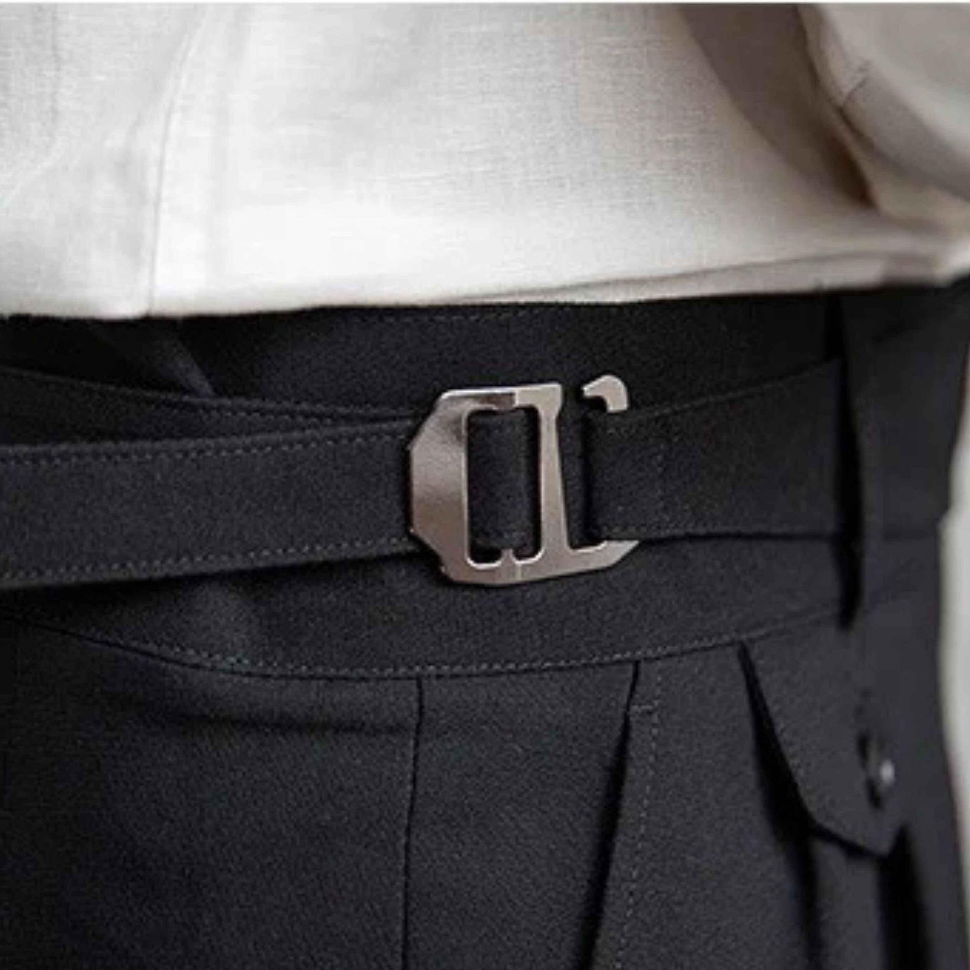 Black Gurkha Pants with Right Front Side Adjuster Buckle| by Adam Spirit - Adam Spirit