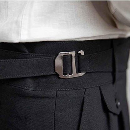 Black Gurkha Pants with Right Front Side Adjuster Buckle| by Adam Spirit - Adam Spirit