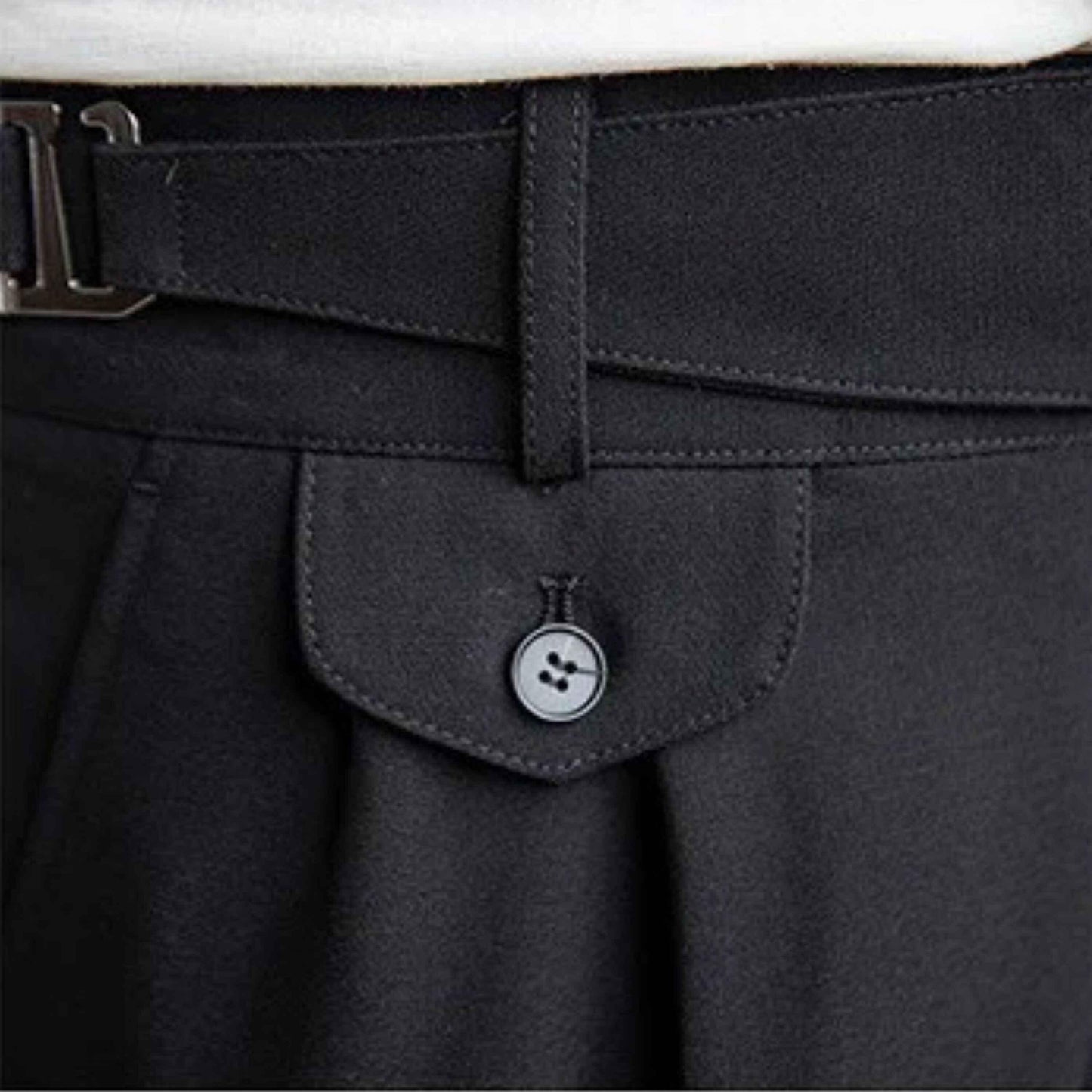 Black Gurkha Pants with Right Front Side Adjuster Buckle| by Adam Spirit - Adam Spirit