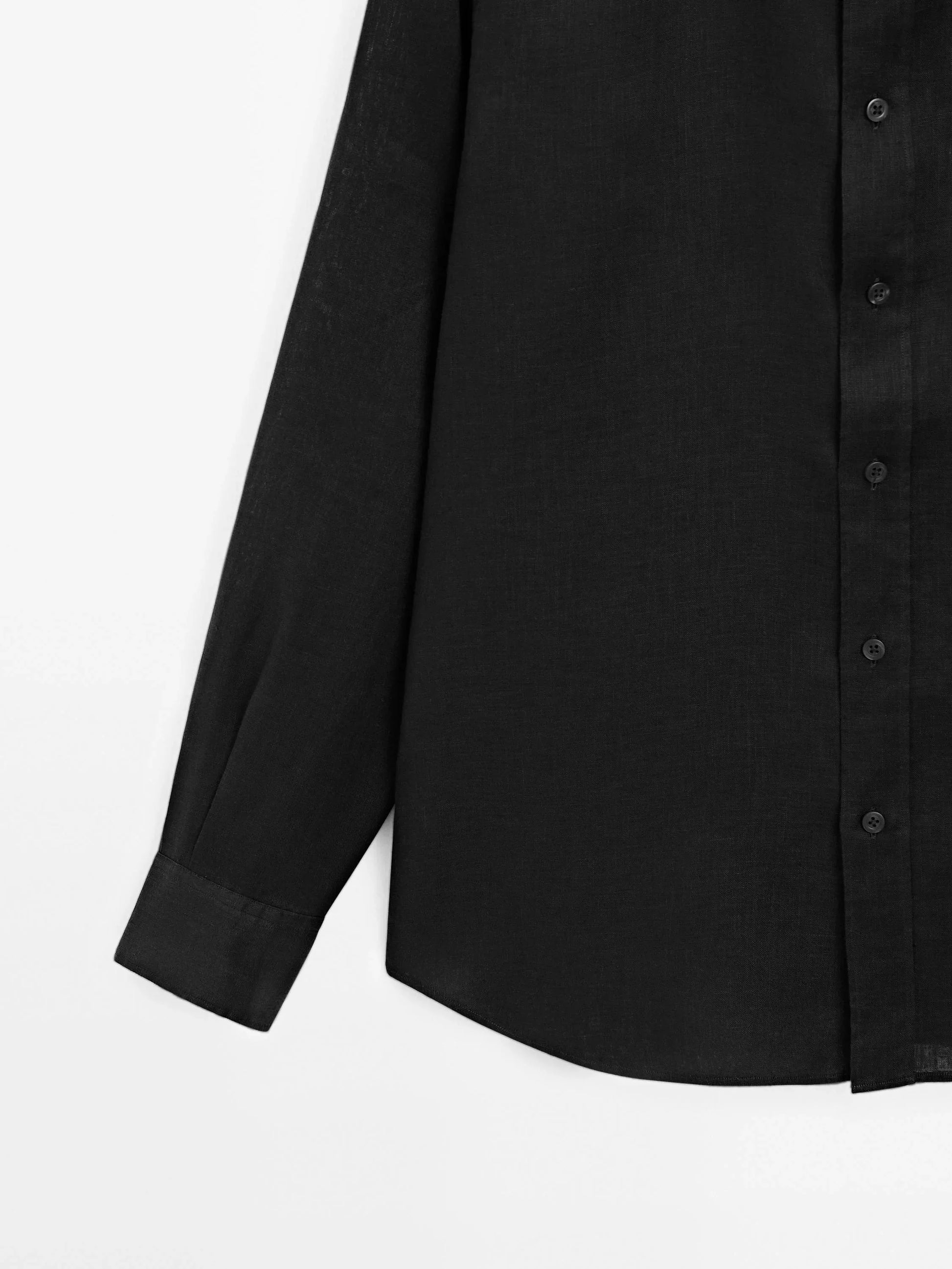 Black Linen Shirt  Relaxed Fit Summer Essential for Effortless Style - Adam Spirit