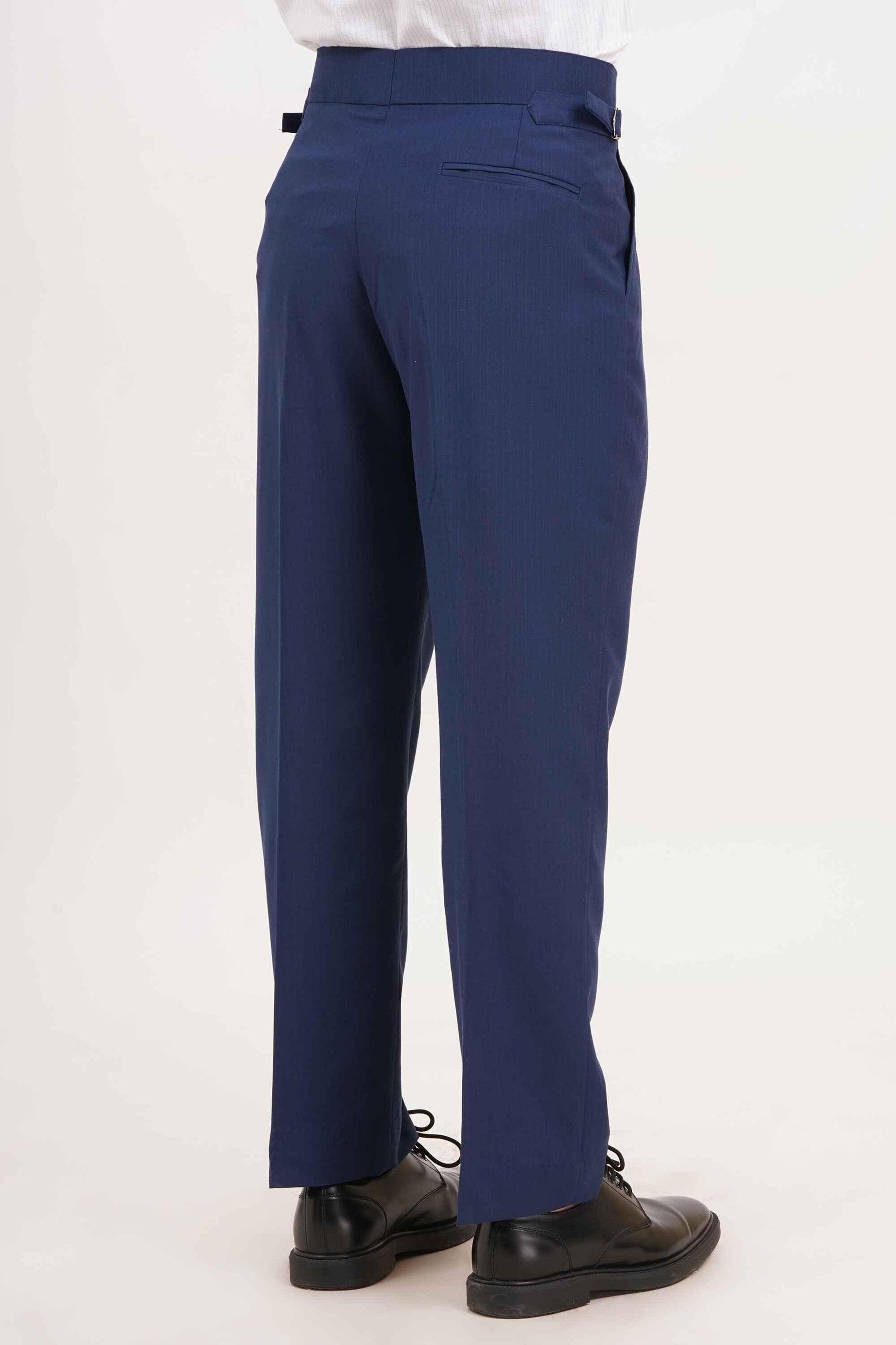 Blue Stripe Gurkha Pants Double Button | Tailored Fit – Adam Spirit - Adam Spirit