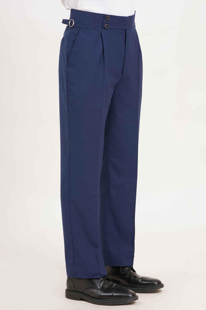 Blue Stripe Gurkha Pants Double Button | Tailored Fit – Adam Spirit - Adam Spirit