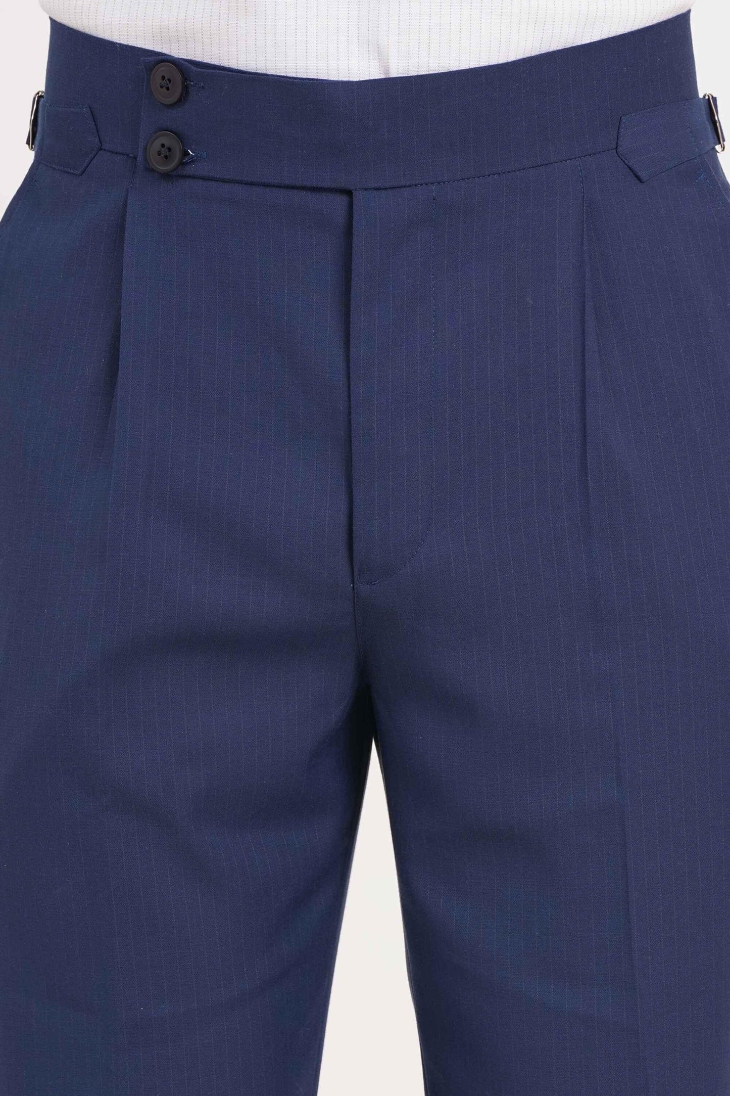 Blue Stripe Gurkha Pants Double Button | Tailored Fit – Adam Spirit - Adam Spirit