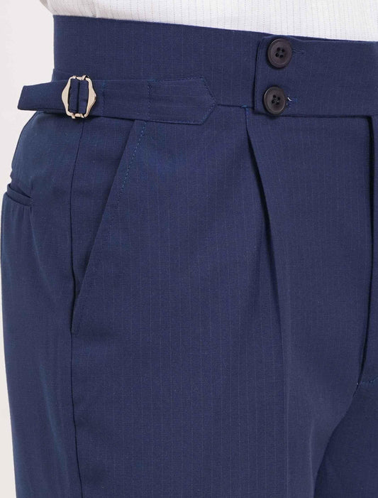 Blue Stripe Gurkha Pants Double Button | Tailored Fit – Adam Spirit - Adam Spirit