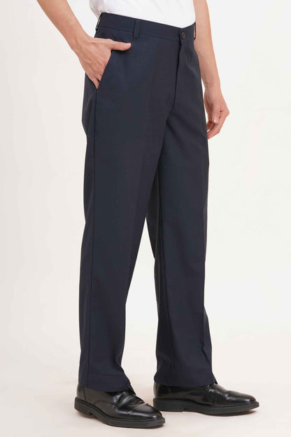 Navy Blue Comfort Fit Trousers - Adam Spirit
