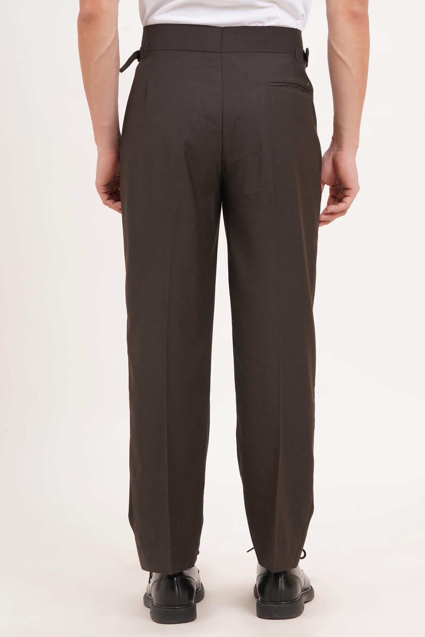 Espresso Brown Pants Double Button Gurkha Pant With Side Adjuster by Adam Spirit - Adam Spirit