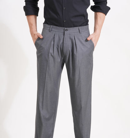 The Charcoal Standard – Pleated Trousers for the Modern Gentleman