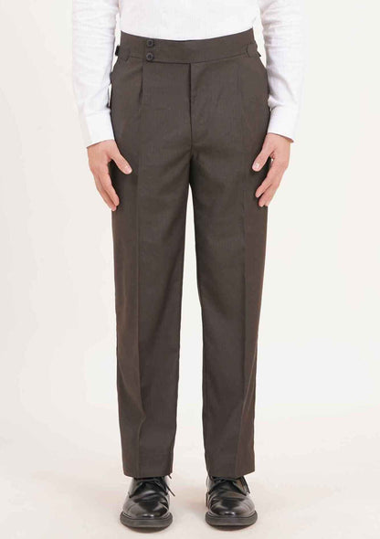 Dark Olive Green Gurkha Pants Double Botton with Side Adjusters Military-Inspired Elegance - Adam Spirit
